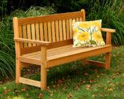 Banc de jardí de bricolatge amb esquena: dibuixos