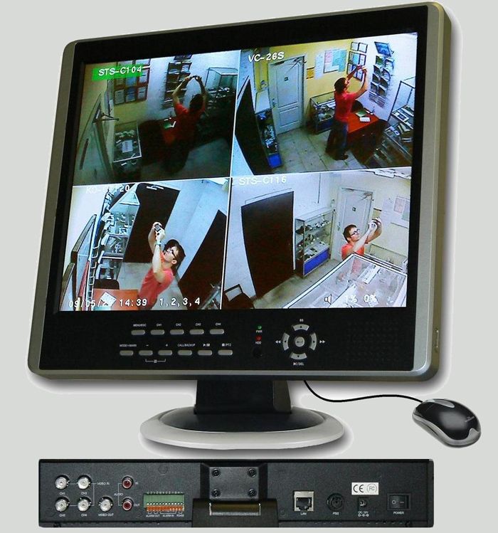 Das Bild mehrerer Kameras kann auf einem großen Bildschirm eines speziellen oder universellen Computermonitors angezeigt werden