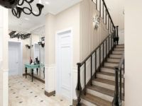 Trappens design gentages i andre indretningselementer.