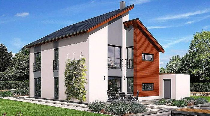 Projekt domu z betonu komórkowego GB47 o powierzchni 163,9 m2 z garażem