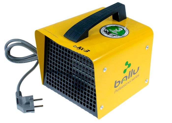 Heißluftpistole Modell Ballu BKX-3 mit einer Leistung von 2 kW, ausgestattet mit keramischen Heizelementen