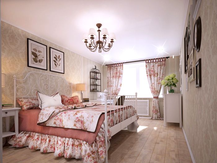 Schlafzimmer im Provence-Stil: Foto, Design