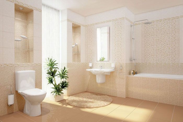 Du kan finne fliser i hvilken som helst beige nyanse. Men du bør ikke velge slike toner hvis belysningen på toalettrommet er dårlig: i dette tilfellet vil det ikke være den forventede visuelle effekten, men følelsen av uvaskede vegger