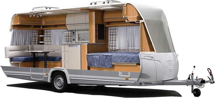 La caravana con remolque es más pequeña que la caravana de tamaño completo, pero sigue siendo funcional
