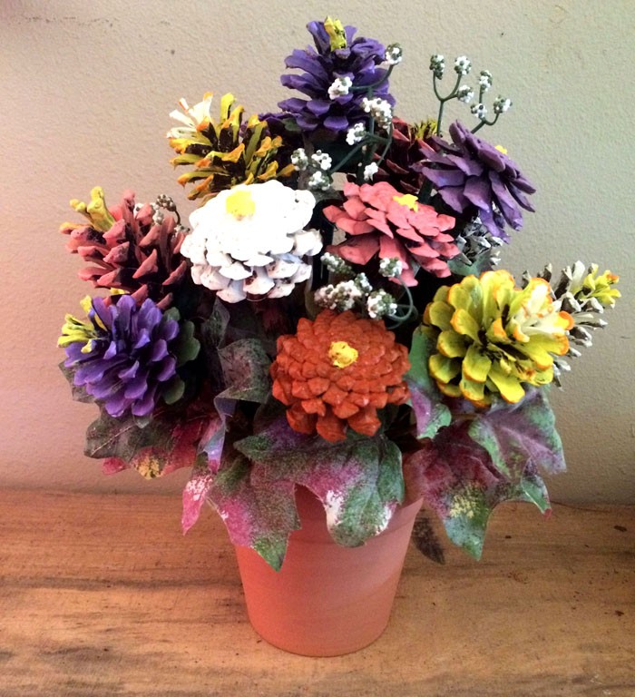 La coloration des cônes a inspiré de nombreuses personnes à créer des bouquets de conifères intéressants