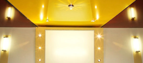 Stretch glänzende Decken: Foto im Innenraum,