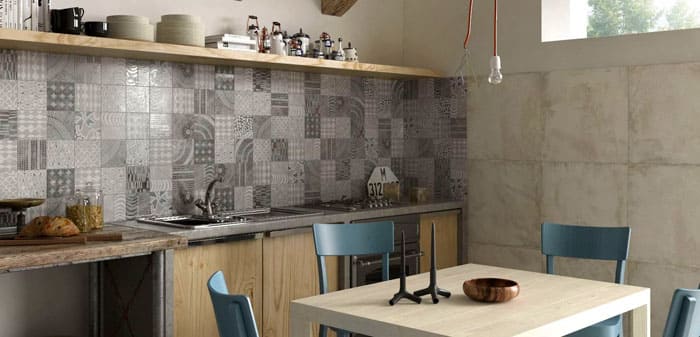 Grembiule da cucina in piastrelle: design, foto