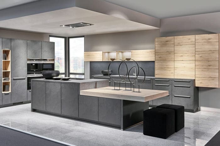 Such a kitchen will be appreciated by those who really have a lot of household technical appliances, there will be a place for literally everything.
