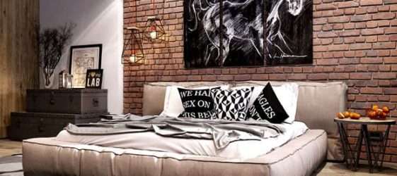 Schlafzimmer im Loft-Stil