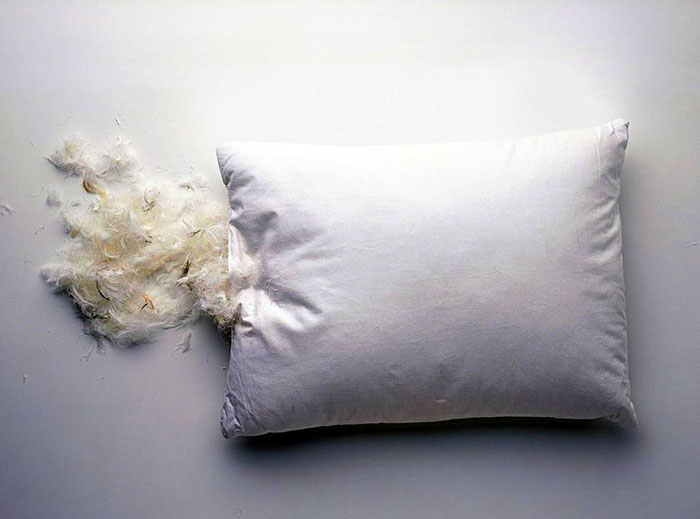 Bawah dicampurkan dengan bulu juga merupakan pilihan yang baik untuk mengisi bantal.
